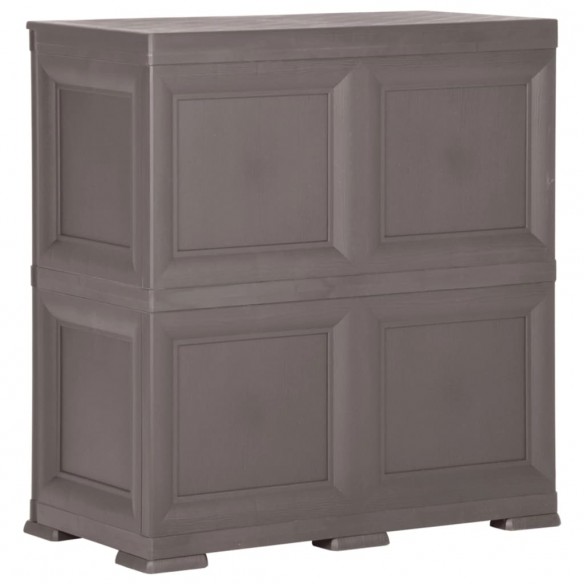 Armoire en plastique 79x43x85,5 cm Design de bois Gris