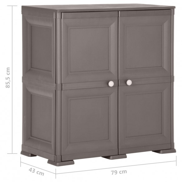 Armoire en plastique 79x43x85,5 cm Design de bois Gris