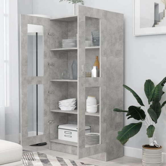 Armoire à vitrine Gris béton 82,5x30,5x150 cm Aggloméré