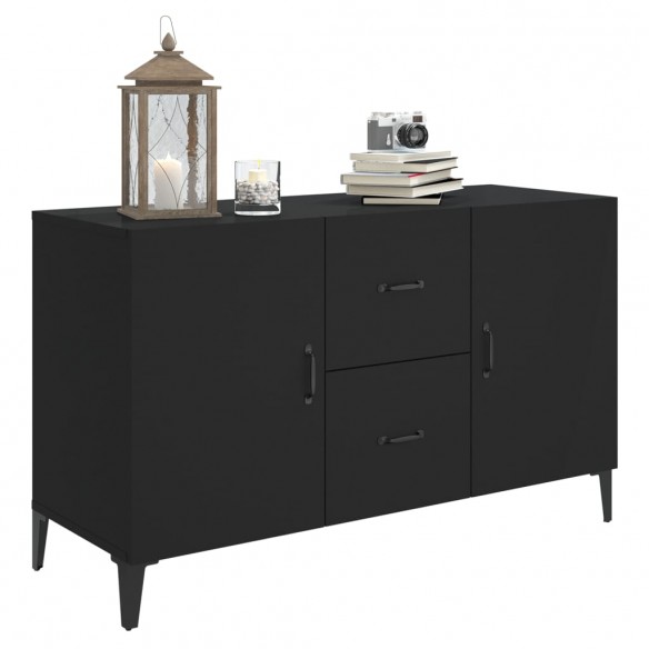 Buffet noir 100x36x60 cm bois d'ingénierie