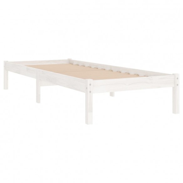 Cadre de lit Blanc Bois de pin massif 90x200 cm