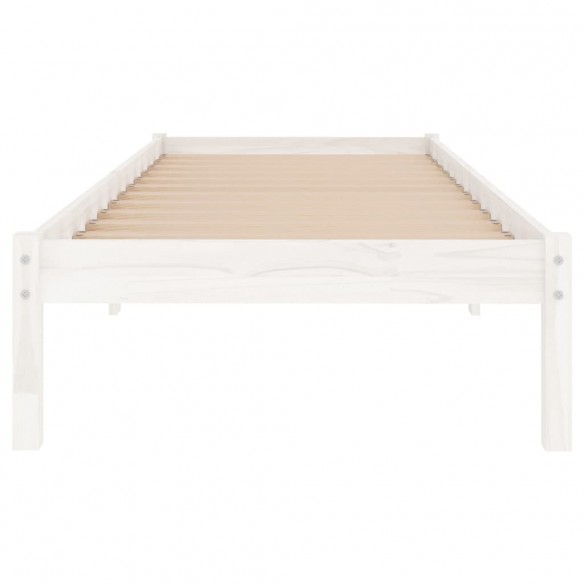 Cadre de lit Blanc Bois de pin massif 90x200 cm