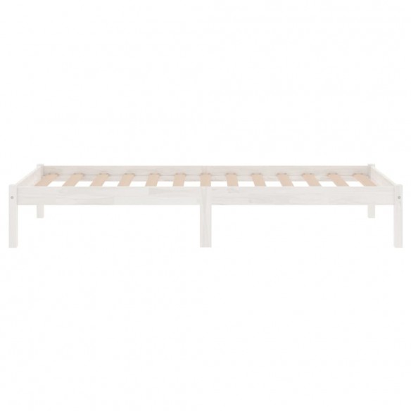 Cadre de lit Blanc Bois de pin massif 90x200 cm