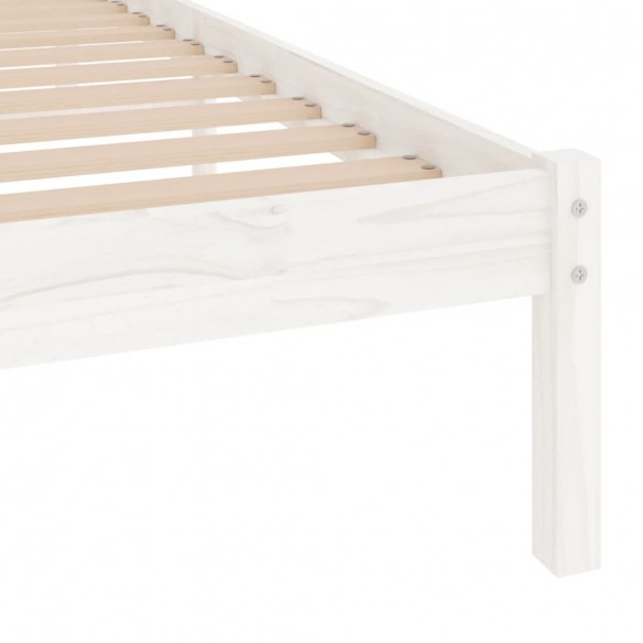 Cadre de lit Blanc Bois de pin massif 90x200 cm