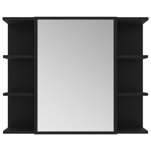 Armoire à miroir de salle de bain Noir 80x20,5x64 cm Aggloméré