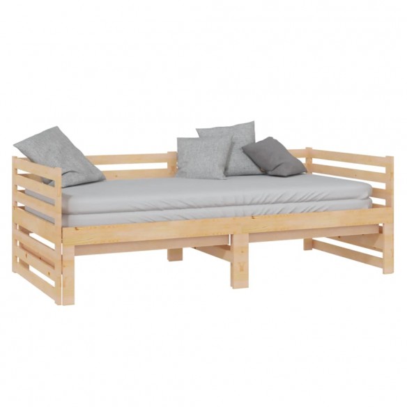 Lit coulissant Bois de pin massif 2x(90x200) cm