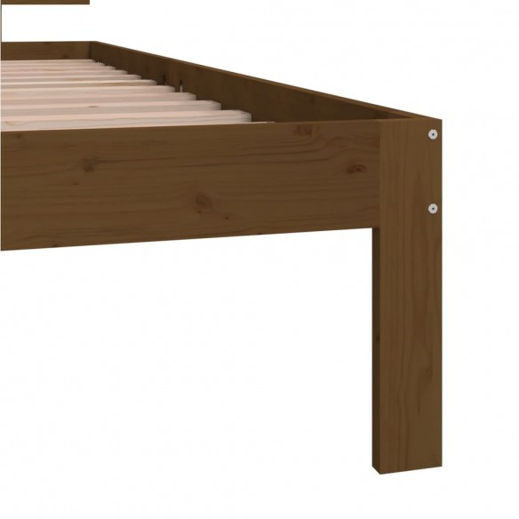 Cadre de lit Marron miel Bois de pin massif 90x200 cm