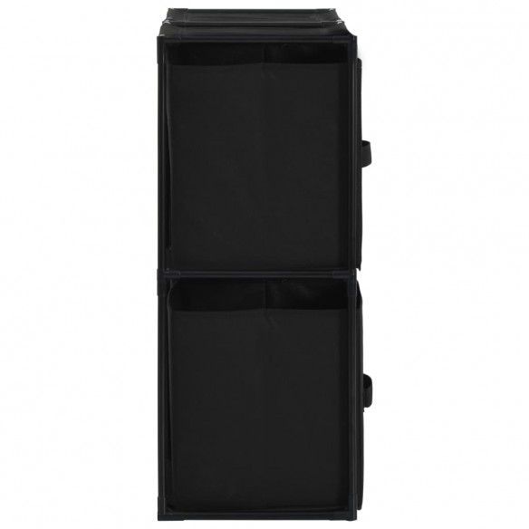 Armoire de rangement avec 4 paniers tissu Noir 63x30x71cm Acier