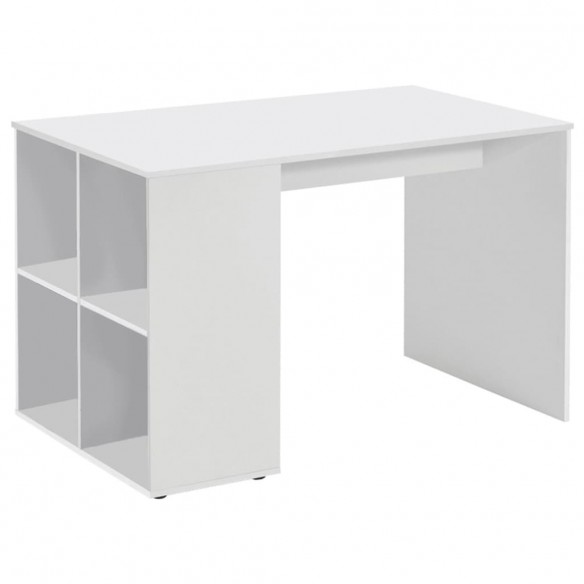 FMD Bureau avec étagères latérales 117 x 72,9 x 73,5 cm Blanc