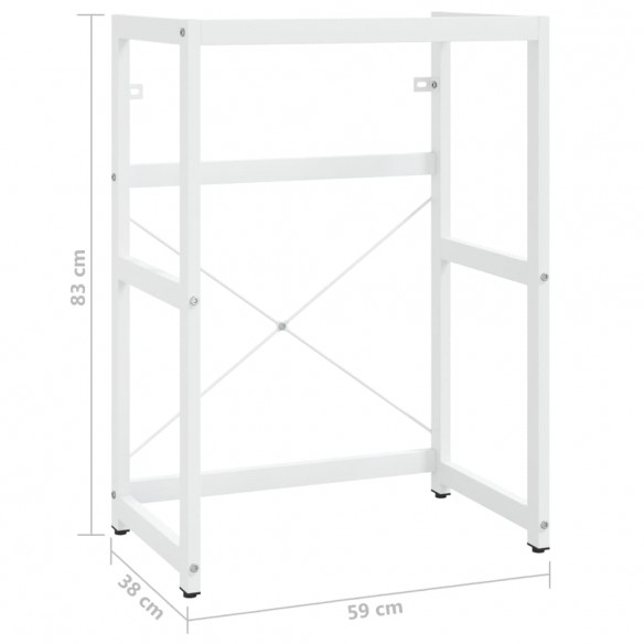 Cadre de lavabo de salle de bain Blanc 59x38x83 cm Fer