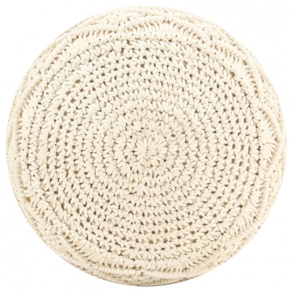 Pouf fait à la main en macramé 45x30 cm Coton