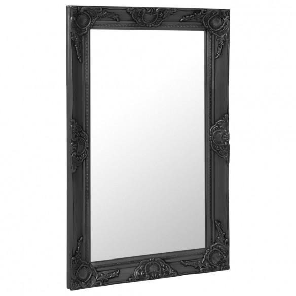 Miroir mural style baroque 50x80 cm noir