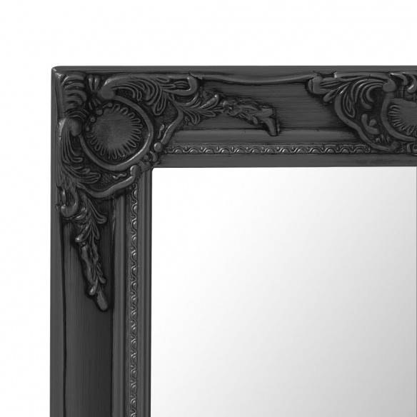 Miroir mural style baroque 60x40 cm noir