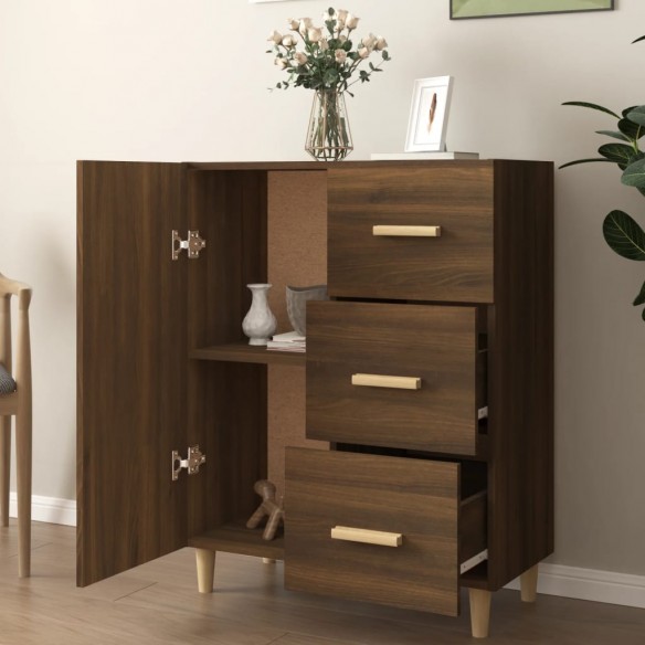 Buffet chêne marron 69,5x34x90 cm bois d'ingénierie