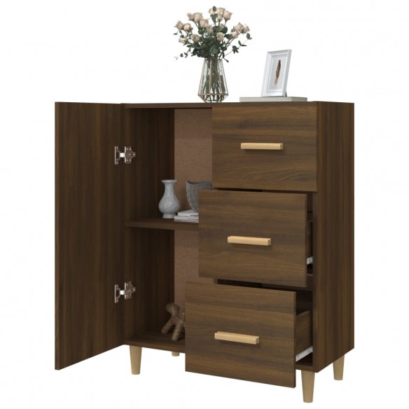 Buffet chêne marron 69,5x34x90 cm bois d'ingénierie