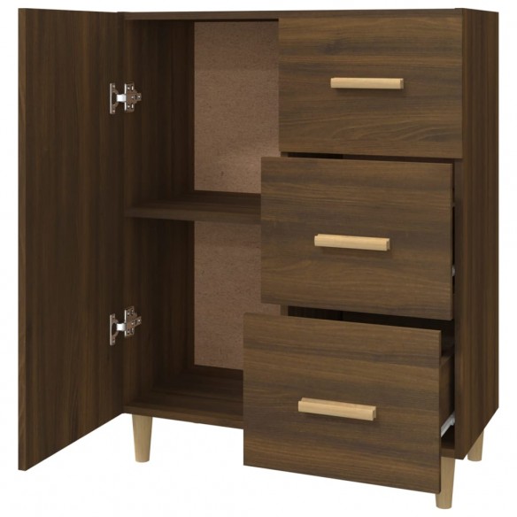 Buffet chêne marron 69,5x34x90 cm bois d'ingénierie