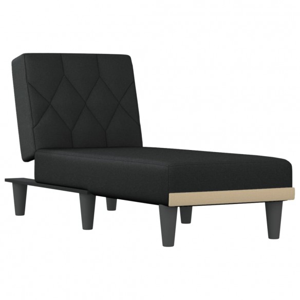 Chaise longue noir tissu