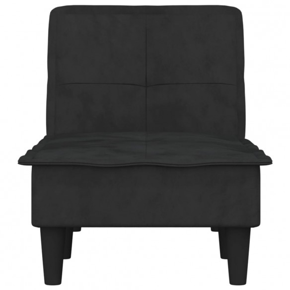 Chaise longue noir velours