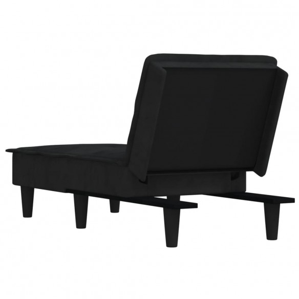 Chaise longue noir velours