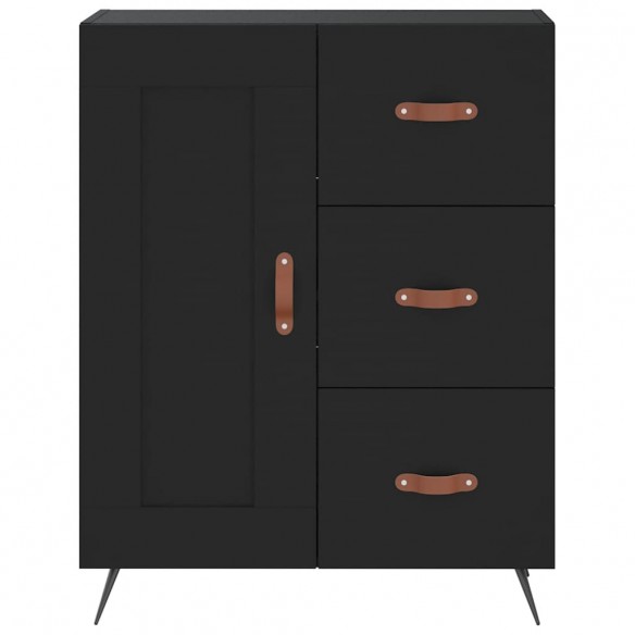 Buffet haut Noir 69,5x34x180 cm Bois d'ingénierie