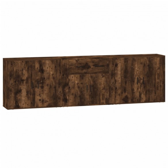 Buffets 3 pcs Chêne fumé Bois d'ingénierie