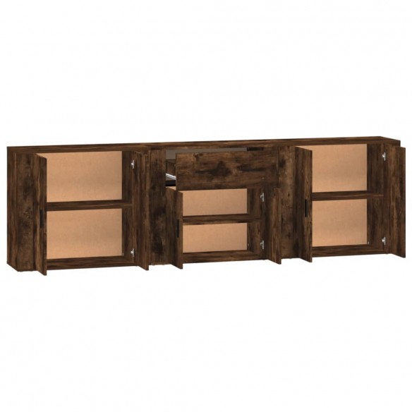 Buffets 3 pcs Chêne fumé Bois d'ingénierie