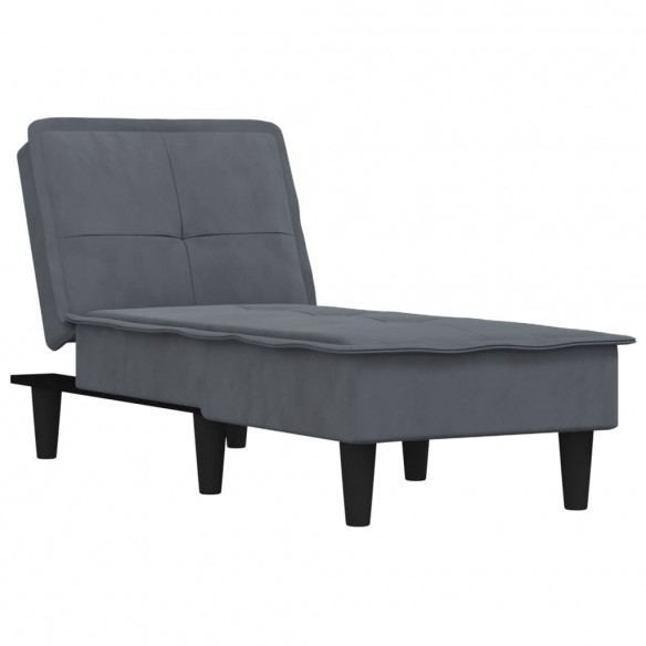 Chaise longue gris foncé velours