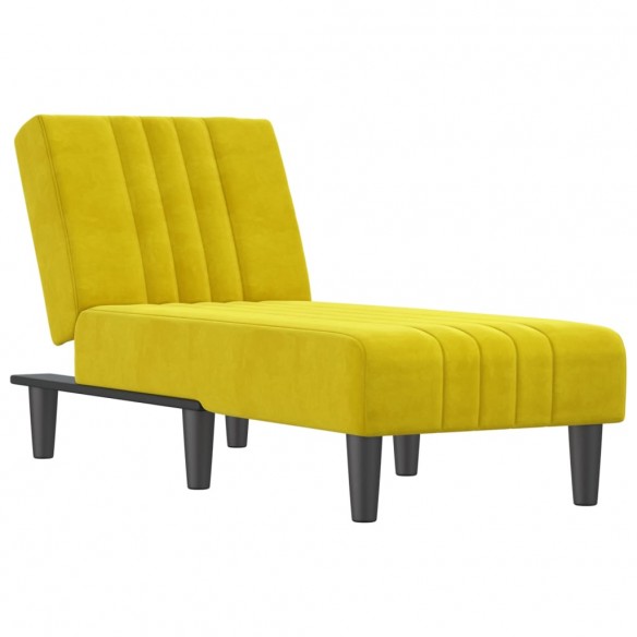 Chaise longue jaune velours