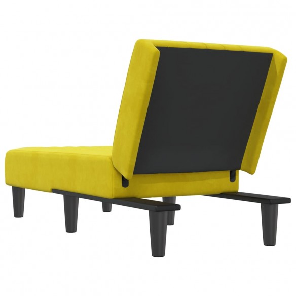 Chaise longue jaune velours