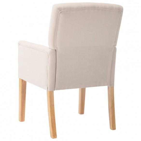 Chaises à manger avec accoudoirs lot de 6 beige tissu