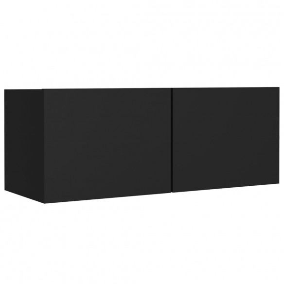 Ensemble de meubles TV 4 pcs Noir Bois d'ingénierie