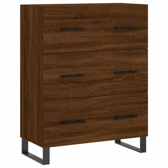 Buffet haut Chêne marron 69,5x34x180 cm Bois d'ingénierie