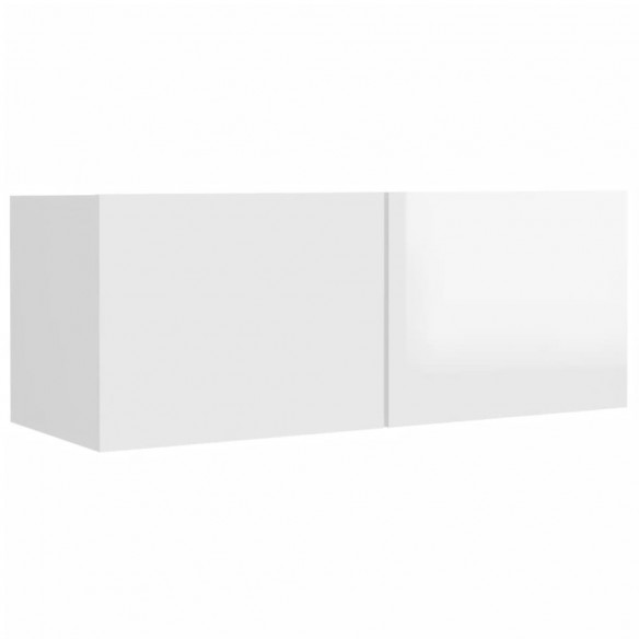 Ensemble de meubles TV 4 pcs Blanc brillant Bois d'ingénierie