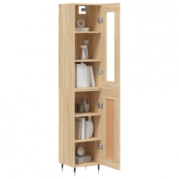 Buffet haut Chêne sonoma 34,5x34x180 cm Bois d'ingénierie