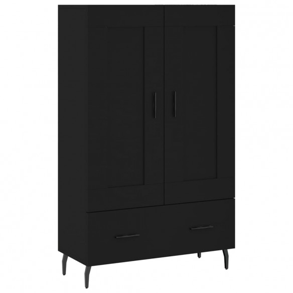 Buffet haut noir 69,5x31x115 cm bois d'ingénierie