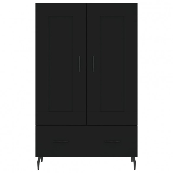 Buffet haut noir 69,5x31x115 cm bois d'ingénierie