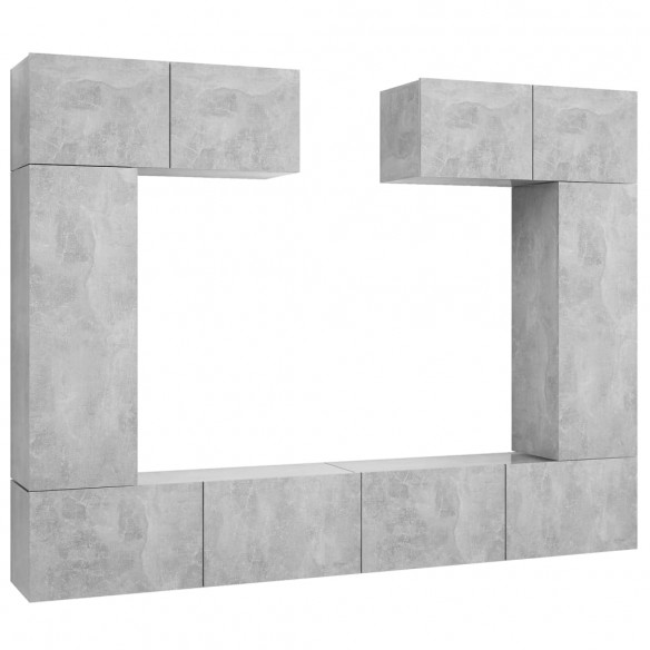 Ensemble de meuble TV 6 pcs Gris béton Aggloméré