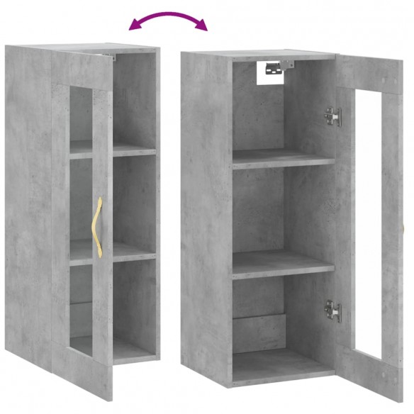 Armoire murale gris béton 34,5x34x90 cm