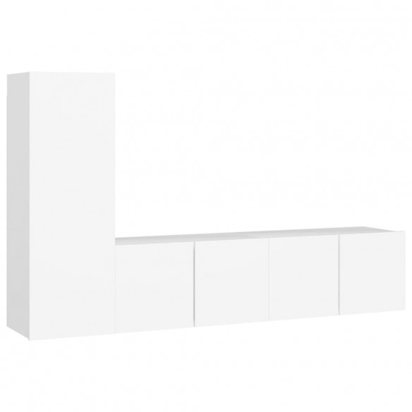 Ensemble de meuble TV 3 pcs Blanc Aggloméré