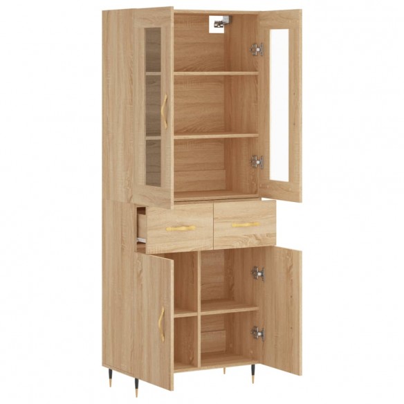 Buffet haut Chêne sonoma 69,5x34x180 cm Bois d'ingénierie