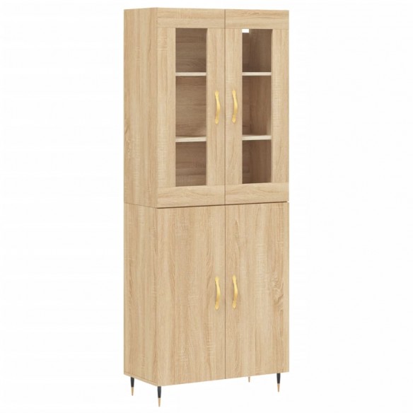 Buffet haut Chêne sonoma 69,5x34x180 cm Bois d'ingénierie