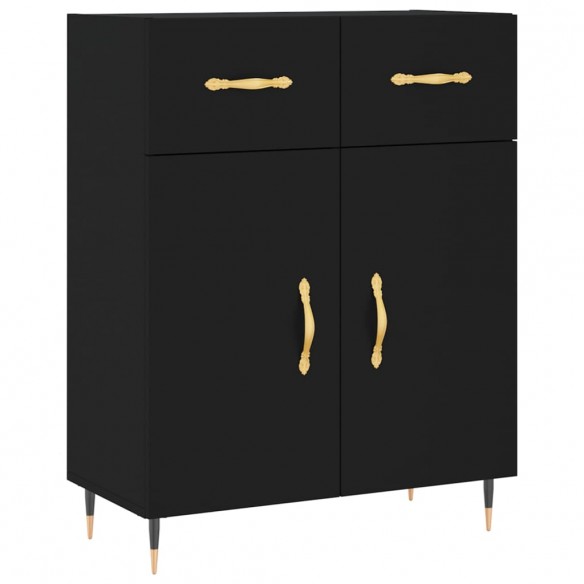 Buffet haut Noir 69,5x34x180 cm Bois d'ingénierie