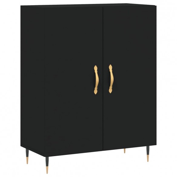 Buffet haut Noir 69,5x34x180 cm Bois d'ingénierie