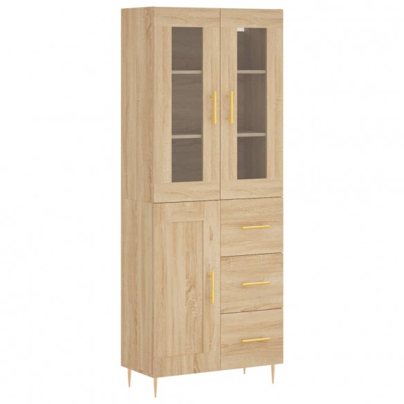 Buffet haut Chêne sonoma 69,5x34x180 cm Bois d'ingénierie