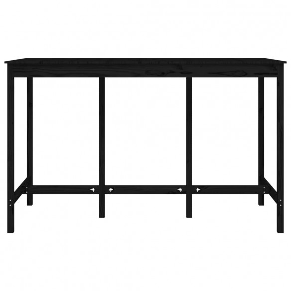 Table de bar Noir 180x80x110 cm Bois massif de pin