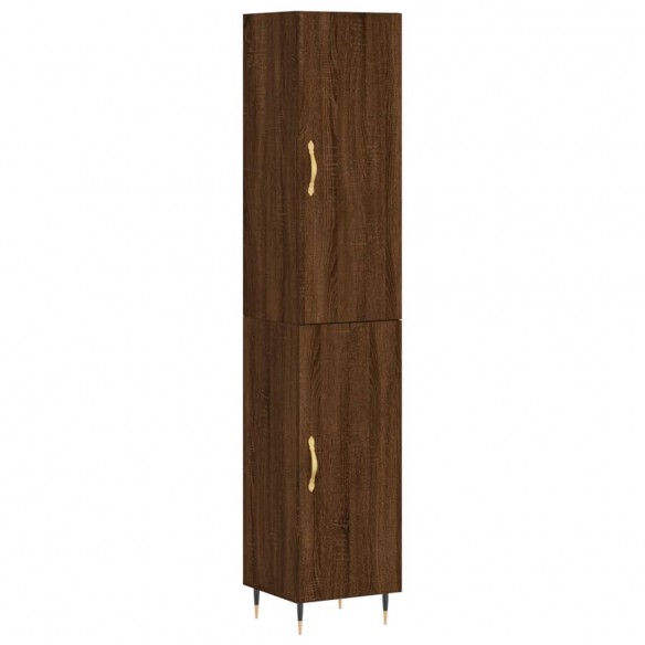 Buffet haut Chêne marron 34,5x34x180 cm Bois d'ingénierie