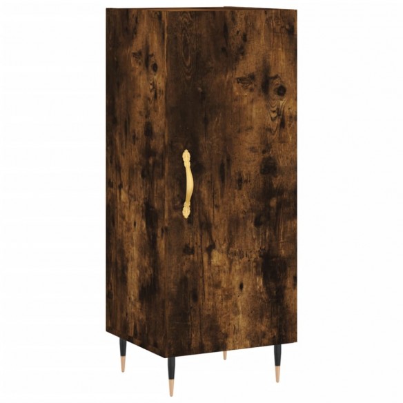 Buffet haut Chêne fumé 34,5x34x180 cm Bois d'ingénierie