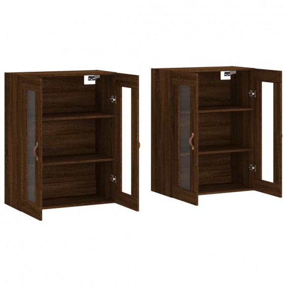 Armoires murales 2 pcs chêne marron bois d'ingénierie