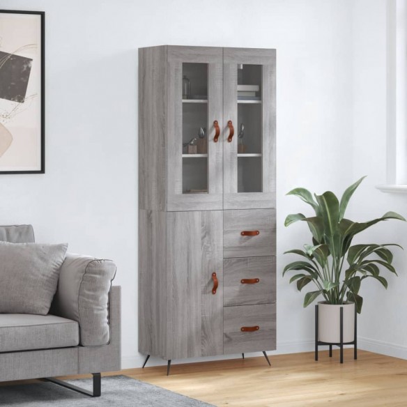 Buffet haut Sonoma gris 69,5x34x180 cm Bois d'ingénierie