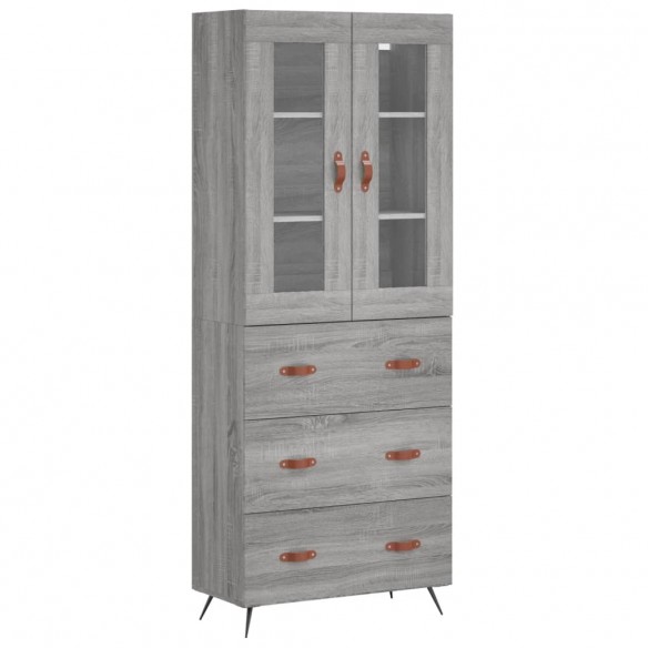 Buffet haut Sonoma gris 69,5x34x180 cm Bois d'ingénierie